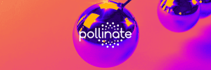 Swinging kinetic balls with Pollinate logo