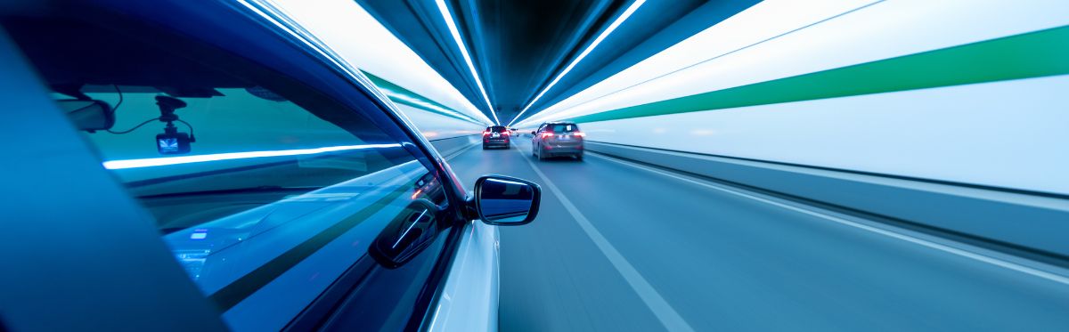 Cars driving in a tunnel