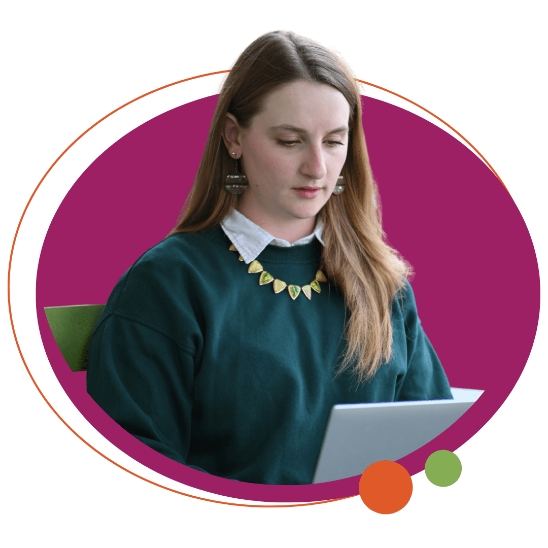 a woman on a laptop taking the KTI