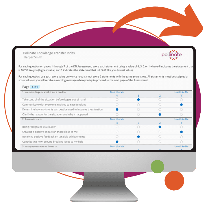 The KTI survey on a computer screen.