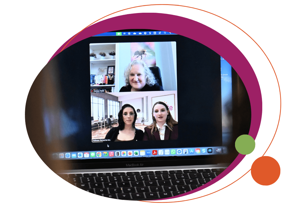 people having a video conference call on a laptop computer