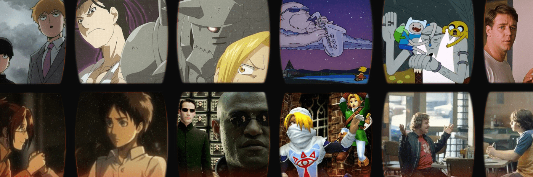 a collage of screen shots from popular gen z media