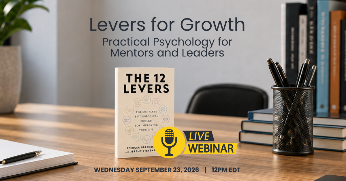 a book on a desk: The 12 Levers